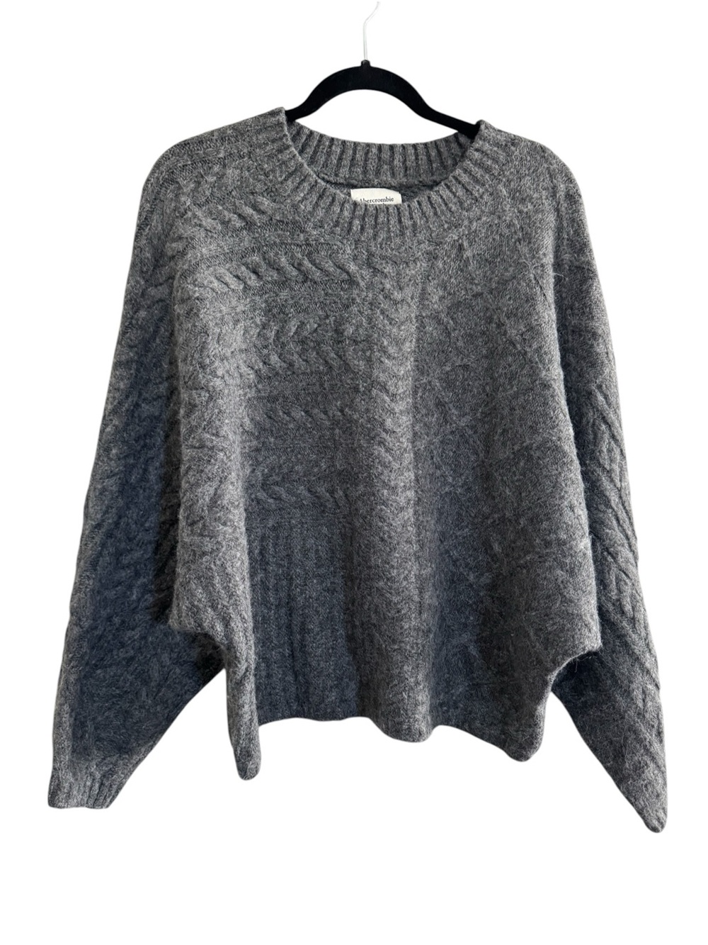 Abercrombie & Fitch Cable Knit Sweater Womens Large / XL dolman sleeves #7408